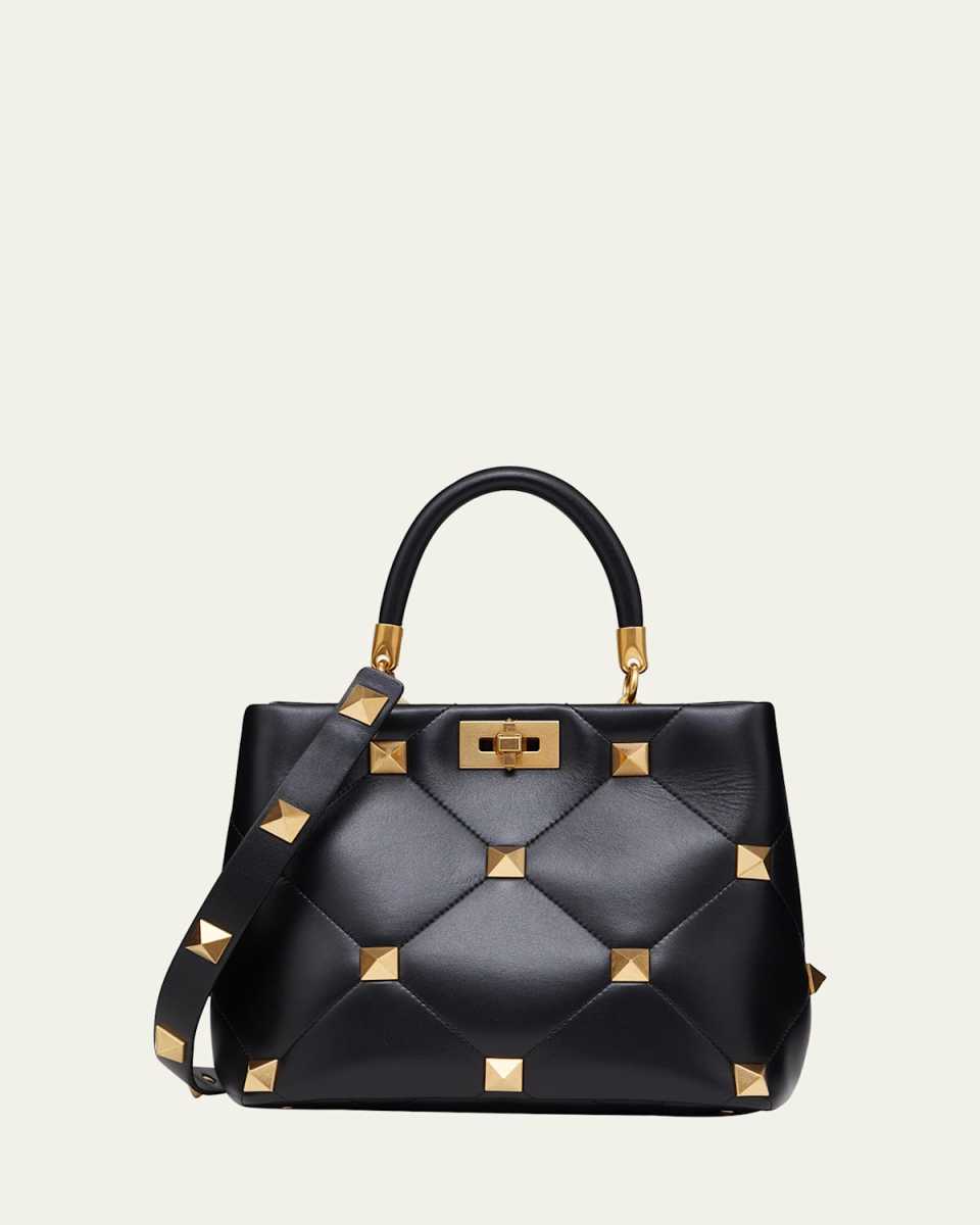 Roman Stud Quilted Top-Handle Bag